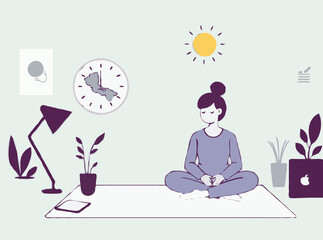 Mindfulness in Daily Routine: Work-life Balance Illustration