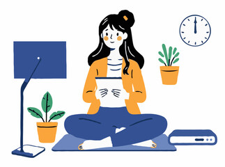 Mindfulness in Daily Routine: Work-life Balance Illustration