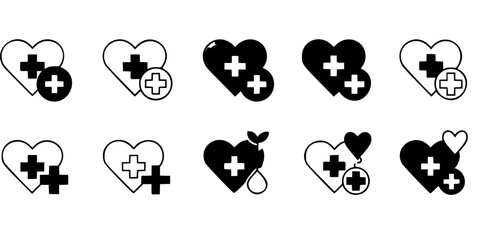 Obraz premium health care icon in different style vector illustration. two colored and black health care vector icons designed in filled, outline, line and stroke style can be used for web, mobile, ui