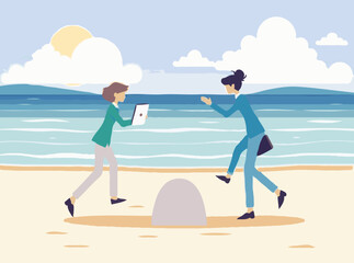 Balancing Act: Work-life Harmony Vector Image