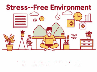 Stress-Free Work Environment: Balance and Wellness Concept