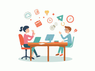 Juggling Work and Life: Stress Management Vector Graphic