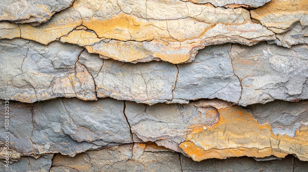 Poster weathering process concept. textured layers of natural rock showcasing various shades and patterns o