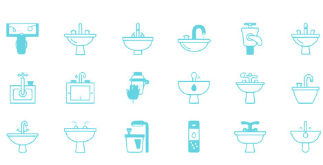 sink icon in different style vector illustration. two colored and black sink vector icons designed in filled, outline, line and stroke style can be used for web, mobile, ui