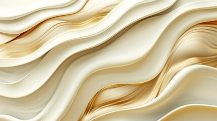 Obraz premium Fluid Elegance: Captivating wave-like texture in soft, creamy hues evokes a sense of motion and luxury. The interplay of light and shadow adds depth to the flowing, abstract design.