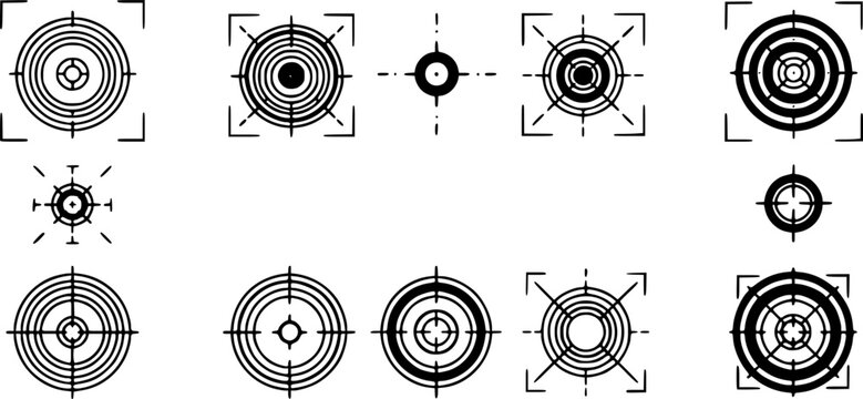 registration mark icon in different style vector illustration. two colored and black registration mark vector icons designed in filled, outline, line and stroke style can be used for web, mobile, ui 