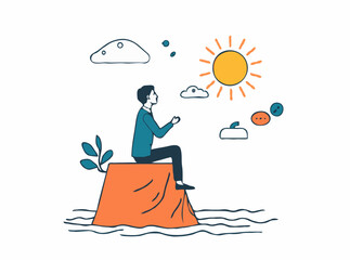 Navigating Stress at Work: Balance and Wellbeing Vector