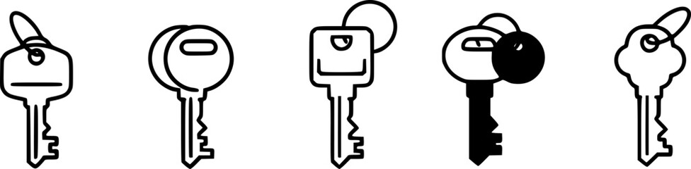 Fototapeta premium key chain icon in different style vector illustration. two colored and black key chain vector icons designed in filled, outline, line and stroke style can be used for web, mobile, ui