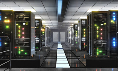 Naklejka premium Concept of computing and digital storage center