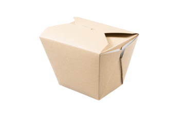 cardboard box closed fastfood takeaway mockup empty sign logo square noddle on png isolated transparent background