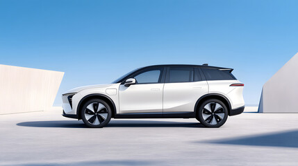 Luxury car new energy vehicle auto show background, technology city car advertising background image