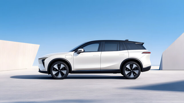 Luxury car new energy vehicle auto show background, technology city car advertising background image