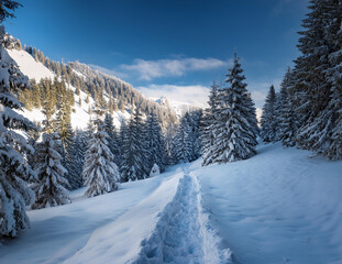 Generated image　冬のトレッキングコース