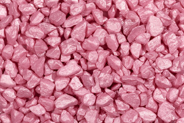Pink pearl stones. Spring background, wallpaper, banner. Selective focus