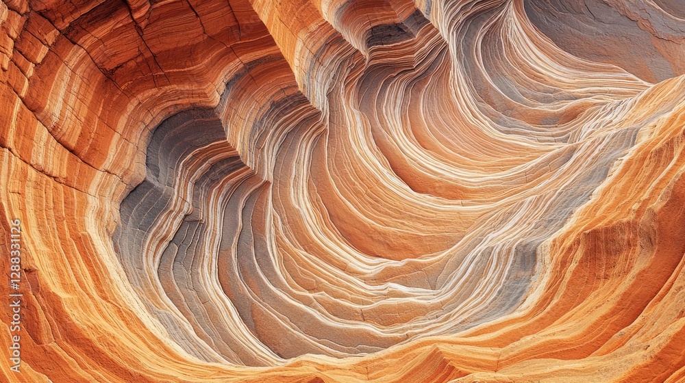 Poster Weathering process concept. Stunning natural formation with colorful swirling patterns and intricate textures.