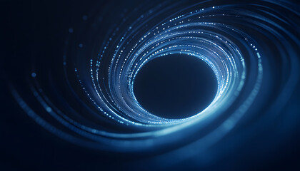 Futuristic technology lines vortex background, abstract twisted particle lines space
