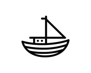Boat logo design icon outline vector template