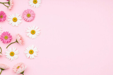 pink flowers on a pink background