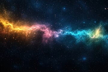 Fototapeta premium Cosmic Nebula Colorful galactic clouds, celestial wonder against infinite, dark background