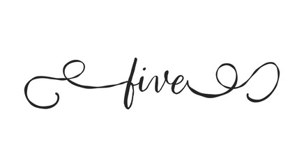 Five card. Hand drawn quote. Modern brush calligraphy. Isolated on white background