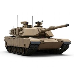 American main battle tank, abrams. isolated on white
