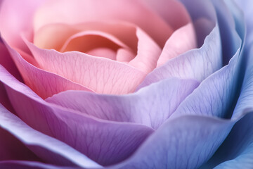 Chromatic Rose: A close-up shot unveils the delicate, tightly-wound petals of a rose, subtly dyed in a spectrum of colors. The gradients of pink, orange.