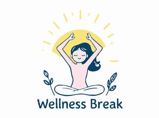 Wellness Break: Stress Relief Vector Graphic