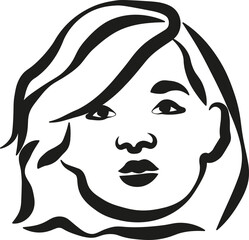 Woman Hand Drawn Face Portrait Illustration Vector