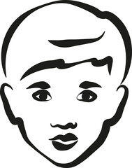 Boy Hand Drawn Face Portrait Illustration Vector