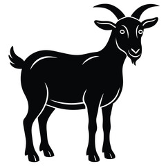 Goat Silhouette. Goat vector shilhouette bundle. Goat Set Icon. Vector Goat Silhouette Isolated On White.