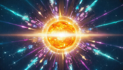 Obraz premium Cosmic Explosion of Light and Color