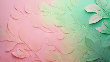 Soft gradient flyer background transitioning from pastel pink to light green, with subtle floral silhouettes, perfect for spring designs