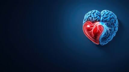 A visually striking image combining a brain and heart, symbolizing the interplay between intellect and emotions.