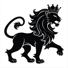 lion silhouette vector style