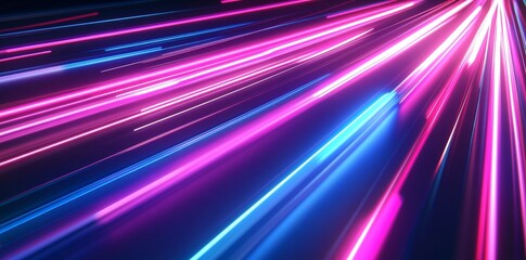 Abstract Neon Light Streaks Dynamic Pink Blue Purple Vibrant Energy Speed Motion Futuristic Background Digital Art Graphic Design Illustration Modern Technology Lines Rays Beams Glowing Bright Vivid  