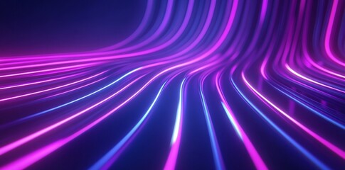 Abstract Purple and Blue Neon Lines Dynamic Flowing Energy Background Modern Futuristic Design Digital Art Illustration Graphic Resource Vibrant Glowing Stripes Technology Theme Wallpaper Elegant     