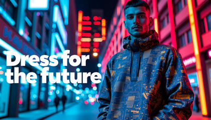 Obraz premium Cyberpunk Fashion Portrait with 