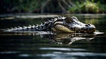 Naklejka premium crocodile in the water
