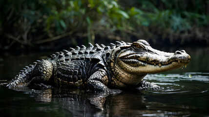 Naklejka premium crocodile in the water