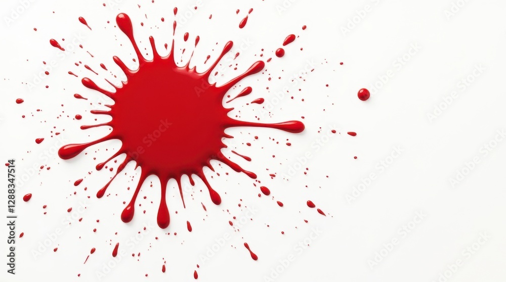 Poster vivid splashes of red dance across a canvas of pristine white, capturing the essence of chaotic beau