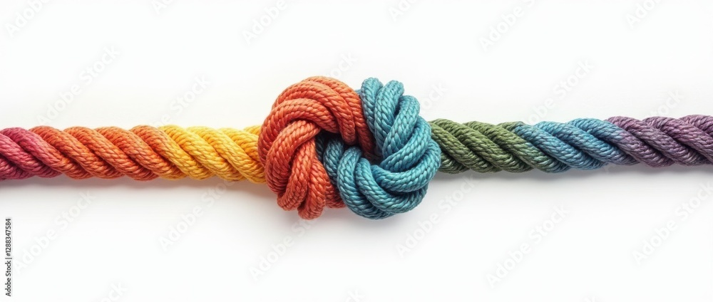 Poster colorful ropes intertwined in a vibrant knot showcase artistic design and craftsmanship against a cl