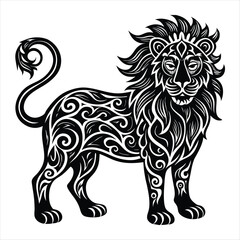 lion silhouette vector style