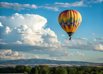 Obraz premium A hot air balloon icon floating in the sky