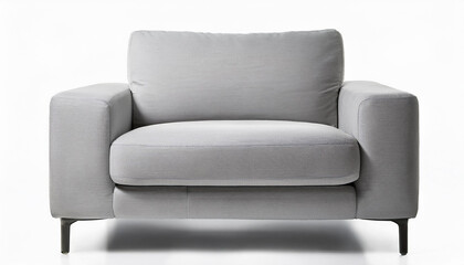 Fototapeta premium Comfortable light grey armchair on white background.