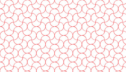 Naklejka premium Intricate red lines intertwining create a captivating quatrefoil pattern, forming a seamless backdrop for various design applications.Red quatrefoil pattern creating a seamless and elegant design