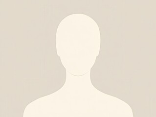 Minimalist Headshot Profile Absence of Individuality Beige Palette