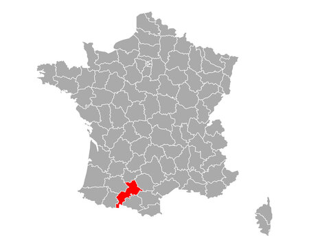 Karte von Haute-Garonne in Frankreich