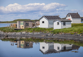 Reflections in the water at L'Anse aux Meadows, Newfoundland and Labrador, Canada