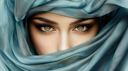 Captivating portrait of a woman with mesmerizing eyes cultural context photography intimate environment close-up beauty