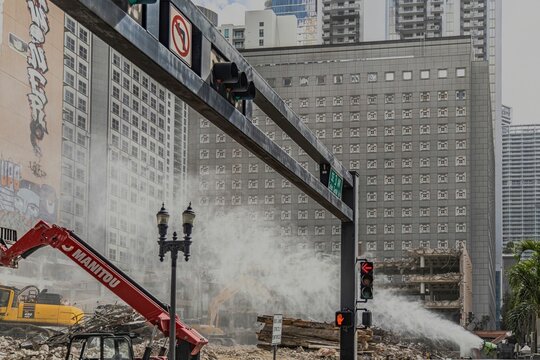 The deconstruction of the old vitas healthcare building